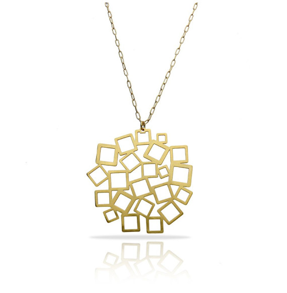 Colgante Largo Cuadrado al cuadrado baño Oro