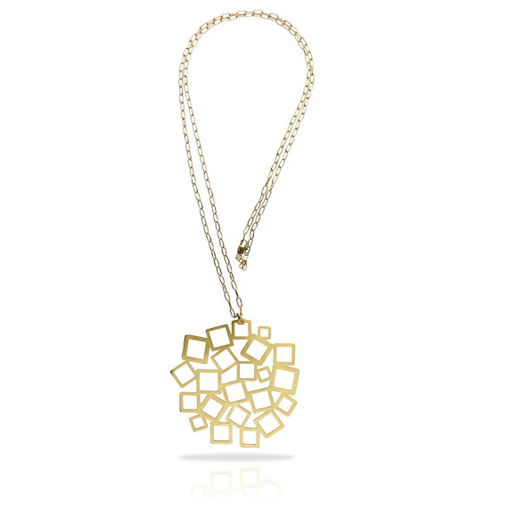 Colgante Largo Cuadrado al cuadrado baño Oro