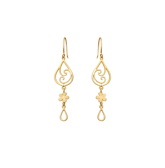 Boucles d'oreilles Dorées Larmes de Lune