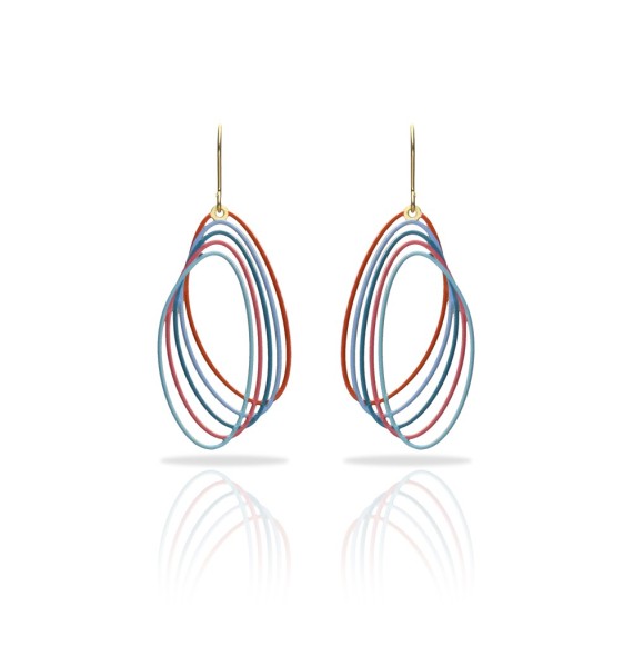 Pendientes Orbit Colores baño Oro