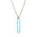 Collier court Dorée Elektra Bleu Fluo