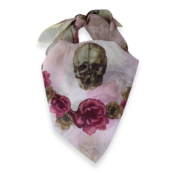 Pañuelo Calavera con Flores