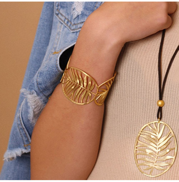 Brazalete Óvalos Tropic baño Oro